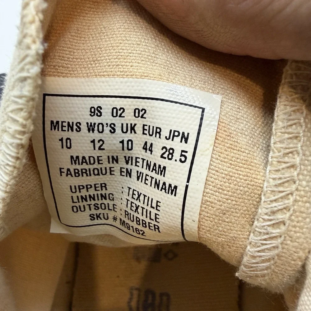 Vintage Converse Mens 10 Wo 12 White Faded Y2K Lace Grunge High Top Chuck Taylor - Picture 7 of 11